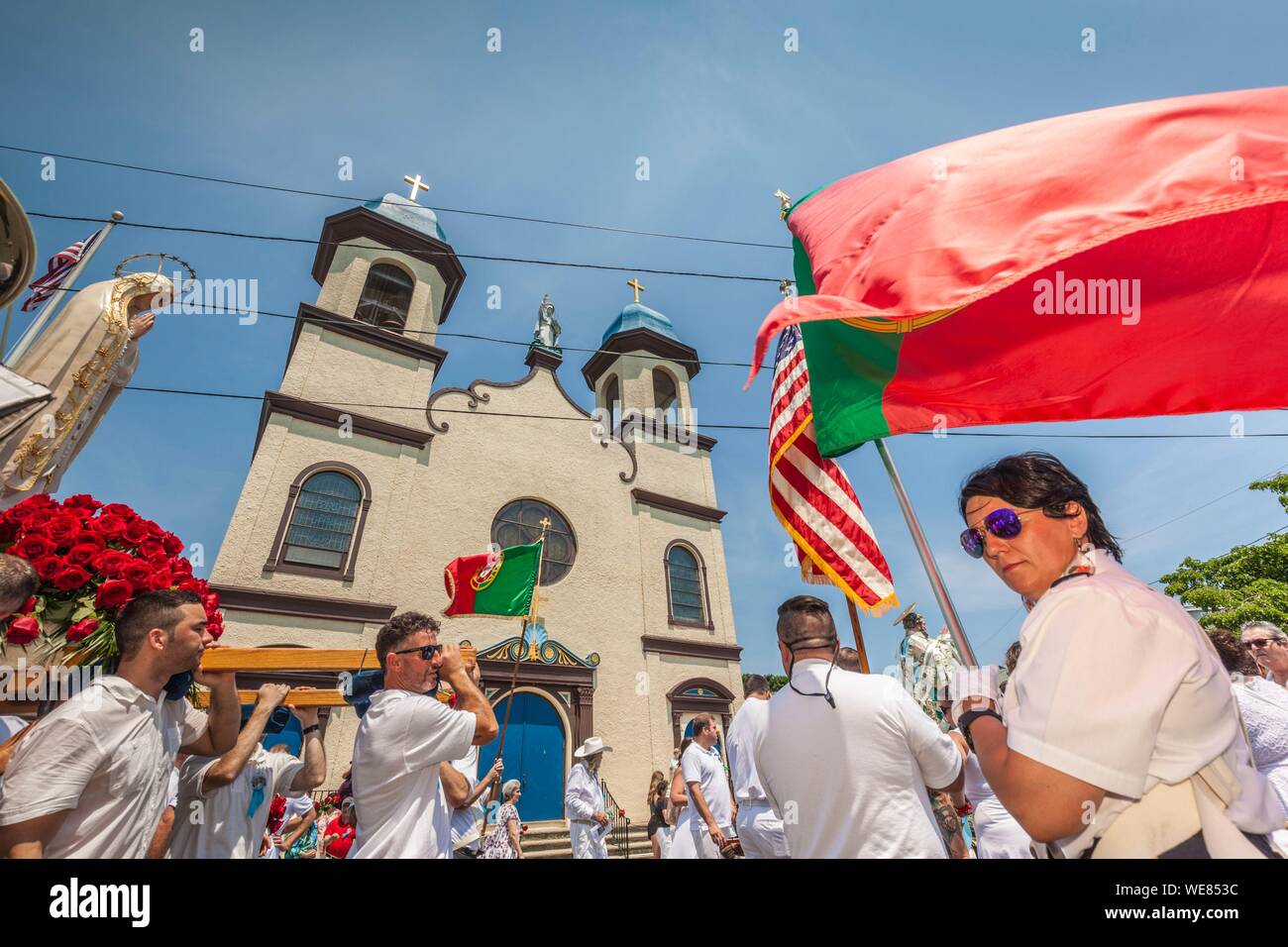 United States, New England, Massachusetts, Cape Ann, Gloucester, Saint Peters Fiesta, Traditional Italian Fishing Community Festival, procession of the saints Stock Photo