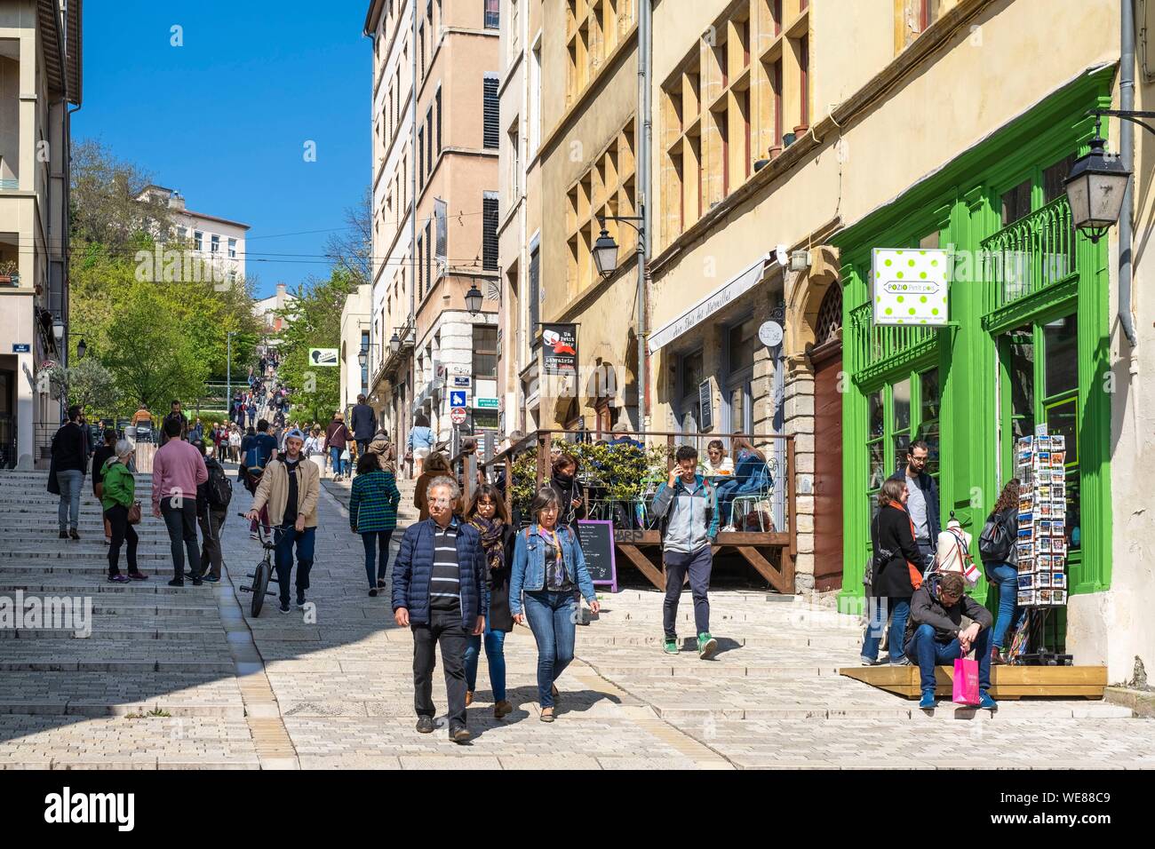 France, Rhone, Lyon, historic district listed as a UNESCO World Heritage site, Les Pentes de La