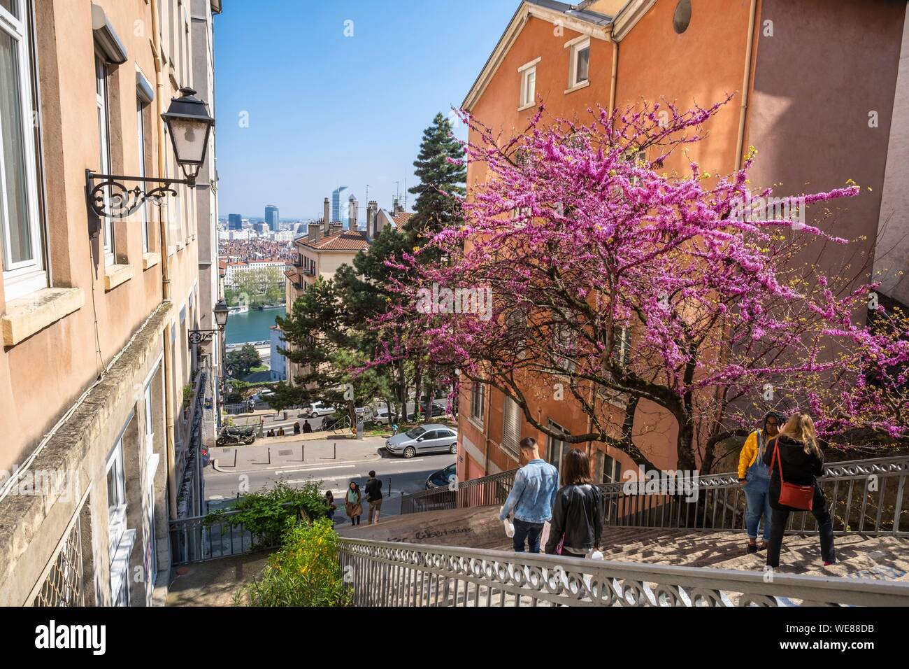 France, Rhone, Lyon, historic district listed as a UNESCO World Heritage site, Les Pentes de La