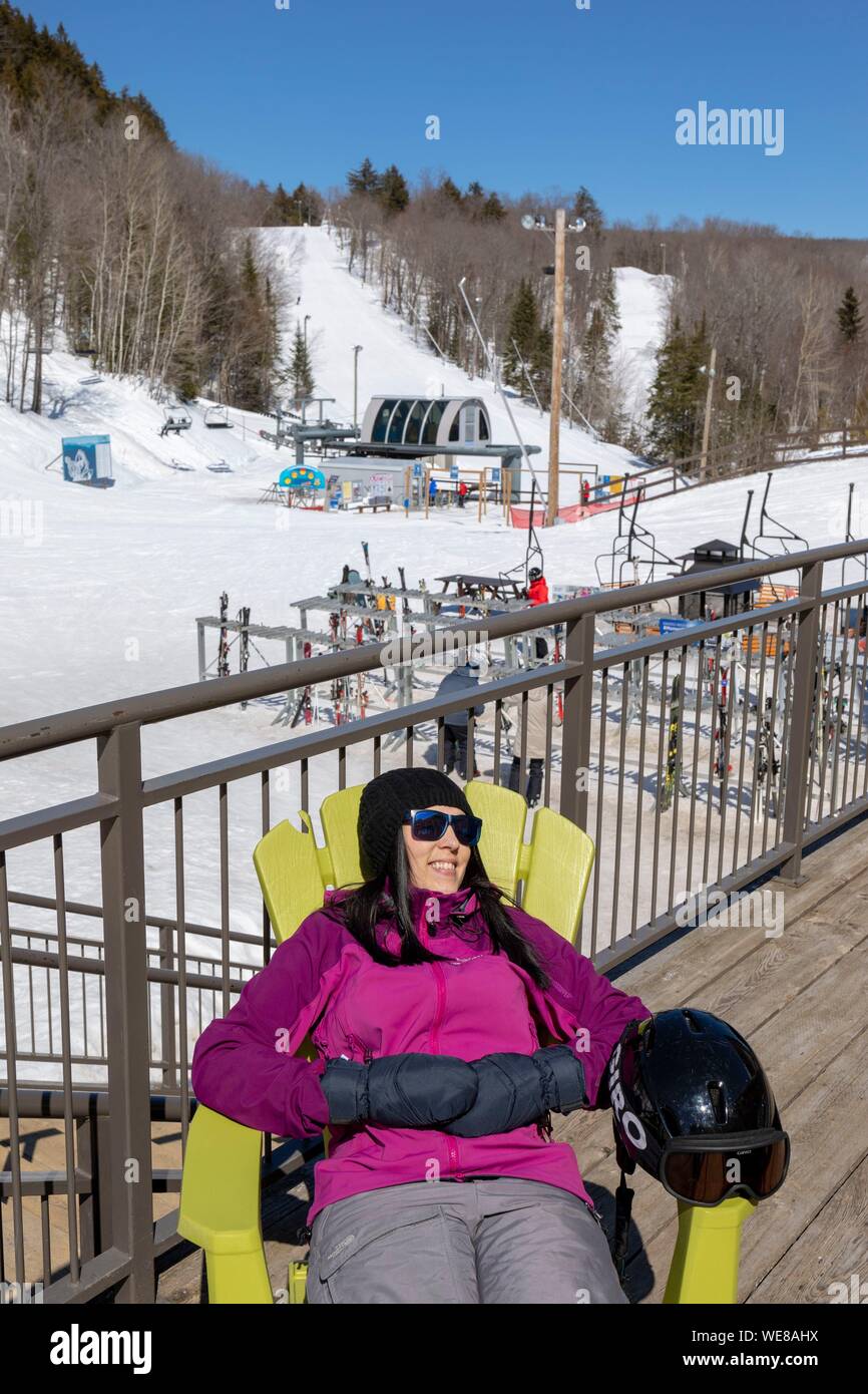 Canada, Quebec province, Mauricie region, Shawinigan and surrounding area, Parc du Parc winter sports resort, relaxation MR OK Stock Photo