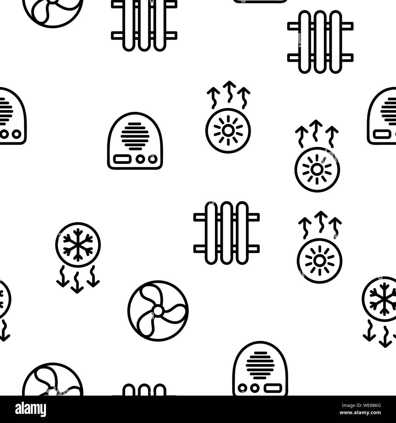 Heating And Cooling System Vector Seamless Pattern Stock Vector