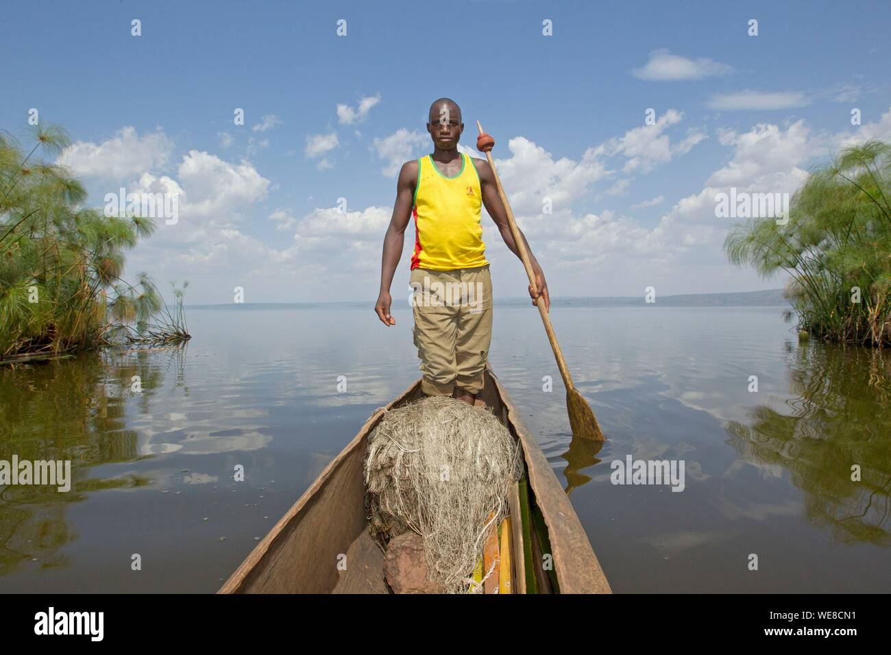 Burundi, Bugesera, northern lakes, pirogue Stock Photo