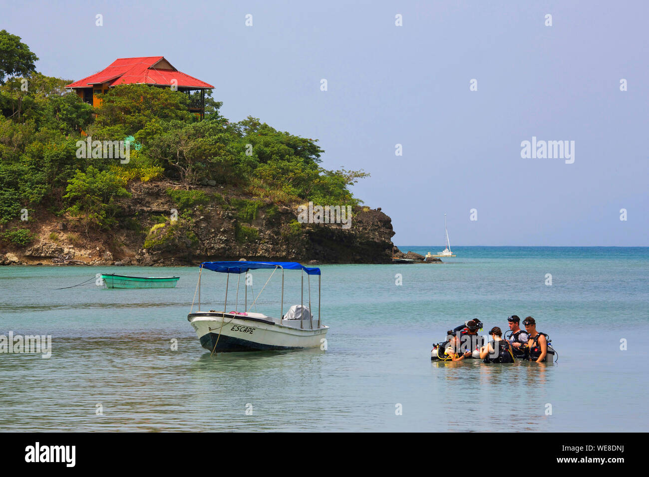 Colombia, Providencia Island, diving club of the beach of Suroeste Stock Photo