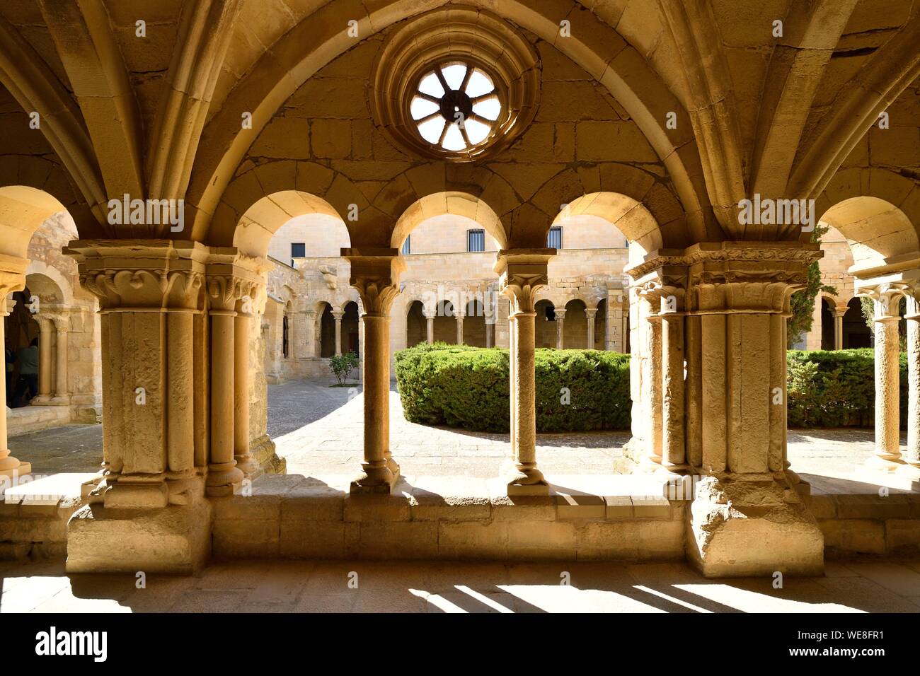 Spain, Catalonia, Tarragona Province, Alt Camp comarca, La ruta del Cister, monastery of Vallbona De Les Monges Stock Photo