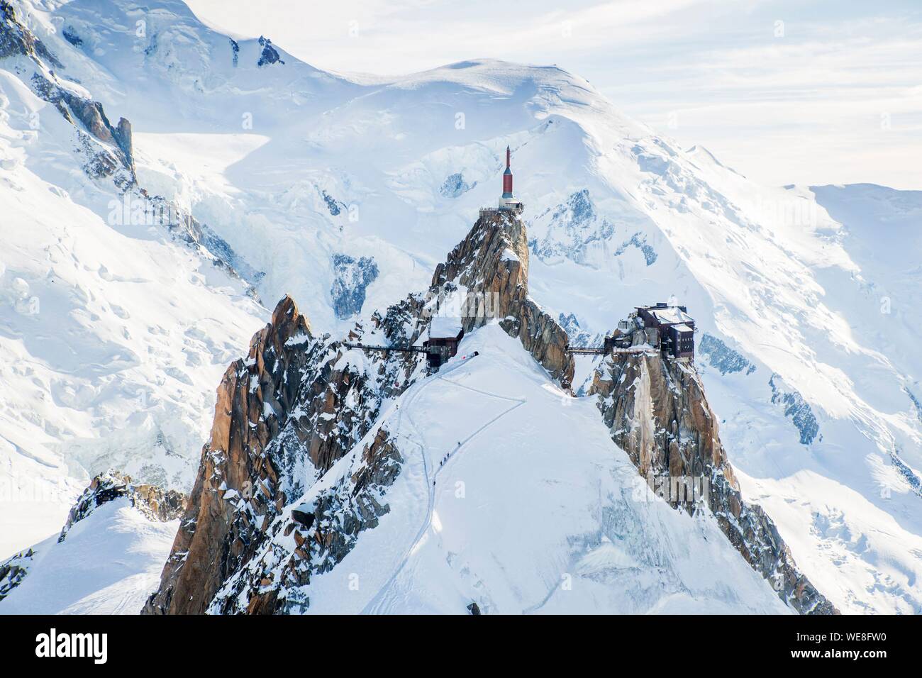 Aiguille du midi summit cable hi-res stock photography and images - Alamy