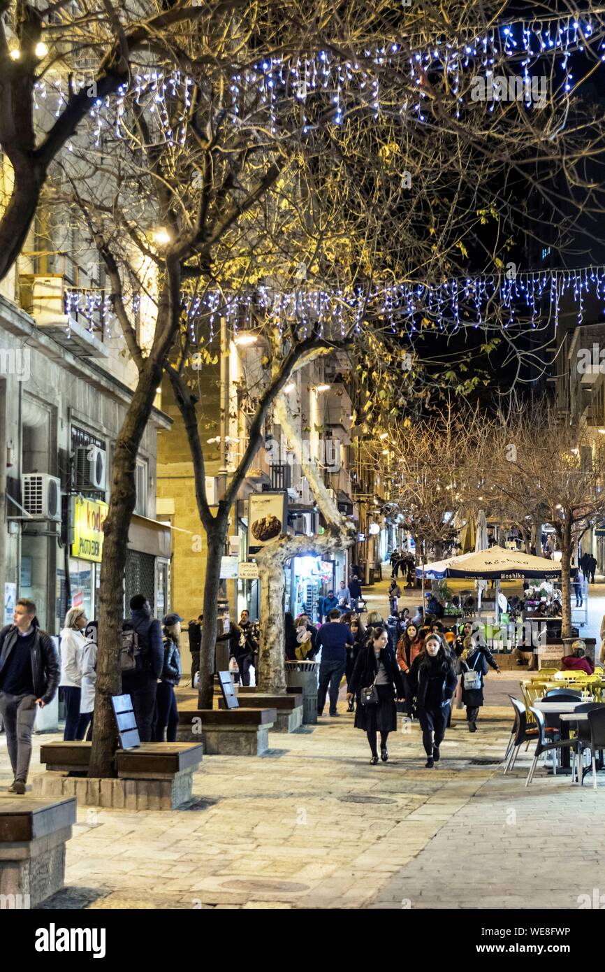 Israel, West Jerusalem, pedestrian street in downtown Stock Photo