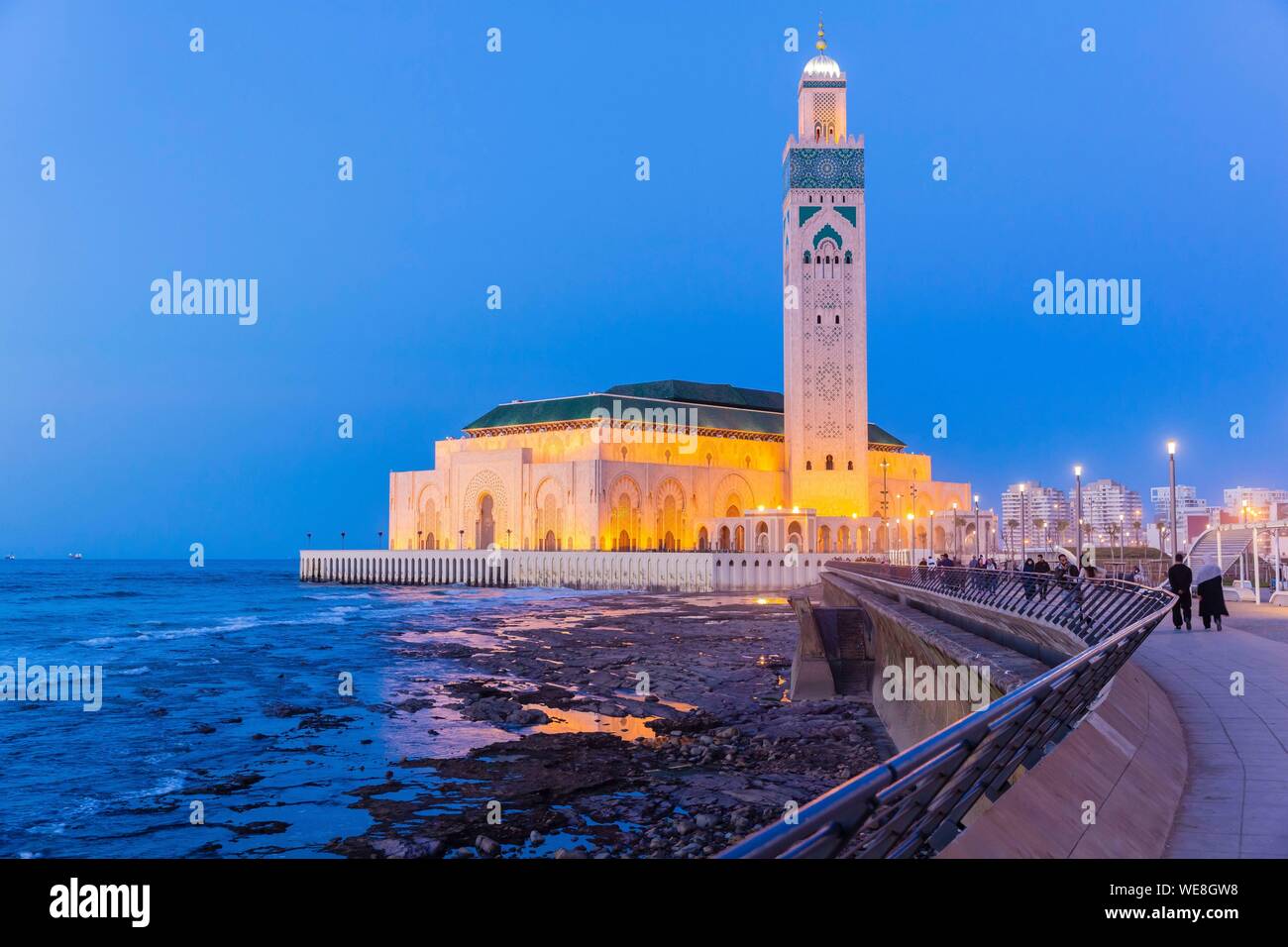 Morocco, Casablanca, the forecourt of the Hassan II mosque Stock Photo