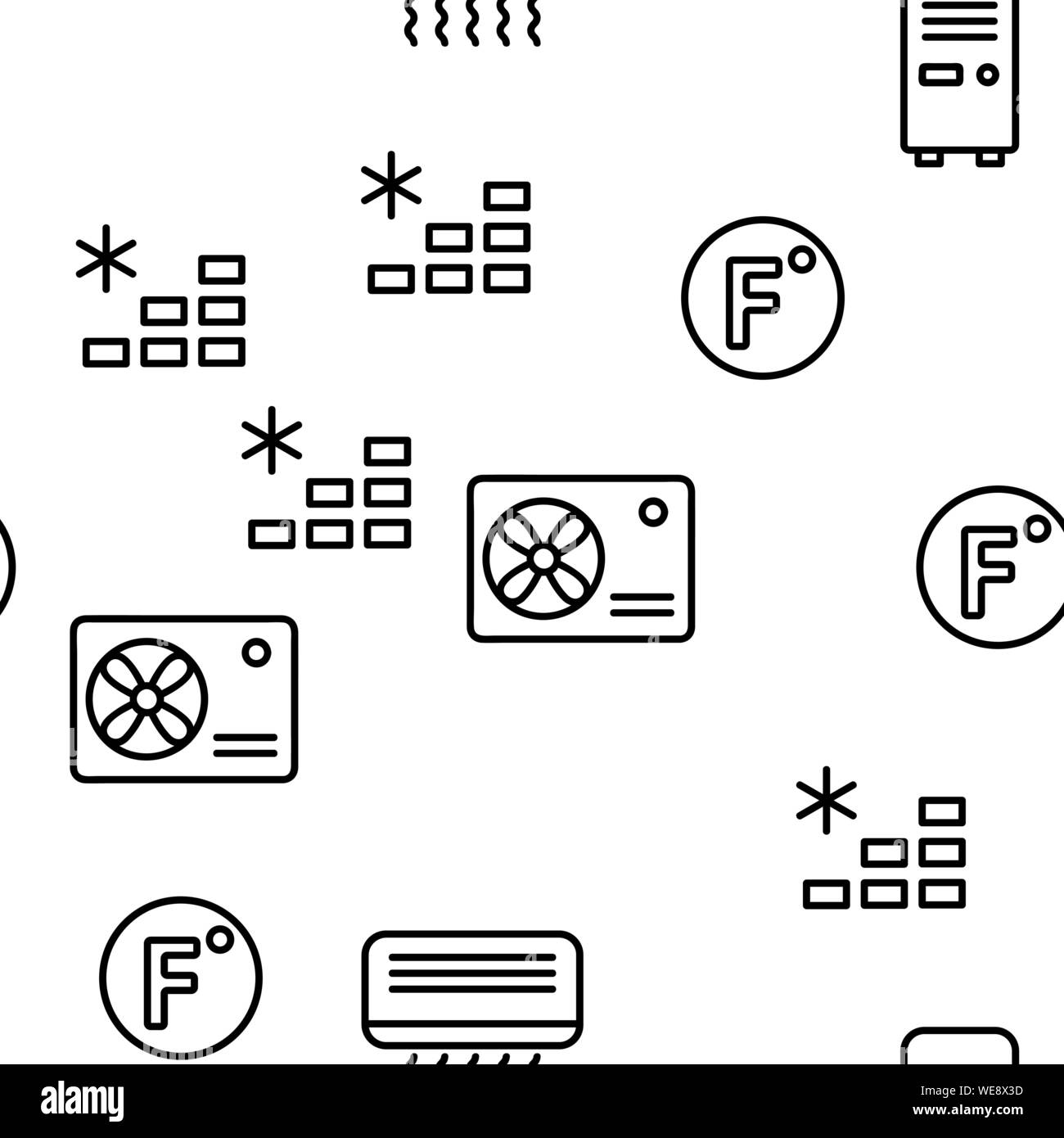 Heating And Cooling System Vector Seamless Pattern Stock Vector Image