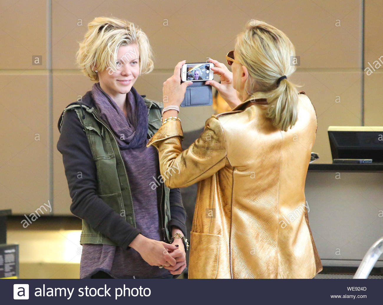 Los Angeles Ca Actress Sharon Stone And A Friend Get Ready To