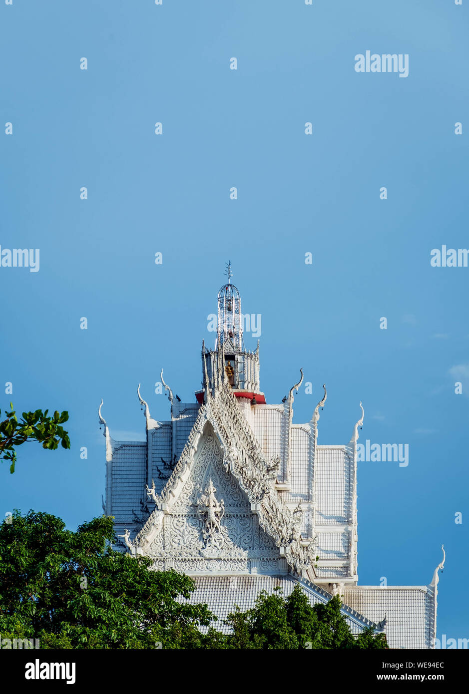 View of buddhist temple in Bangkok at sunset Stock Photo - Alamy