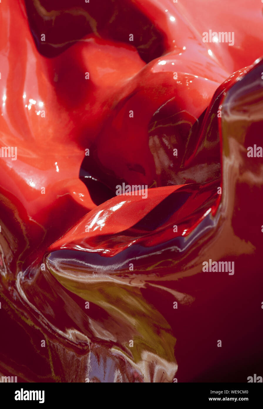 Full Frame Shot Of Shiny Abstract Red Fiberglass Stock Photo