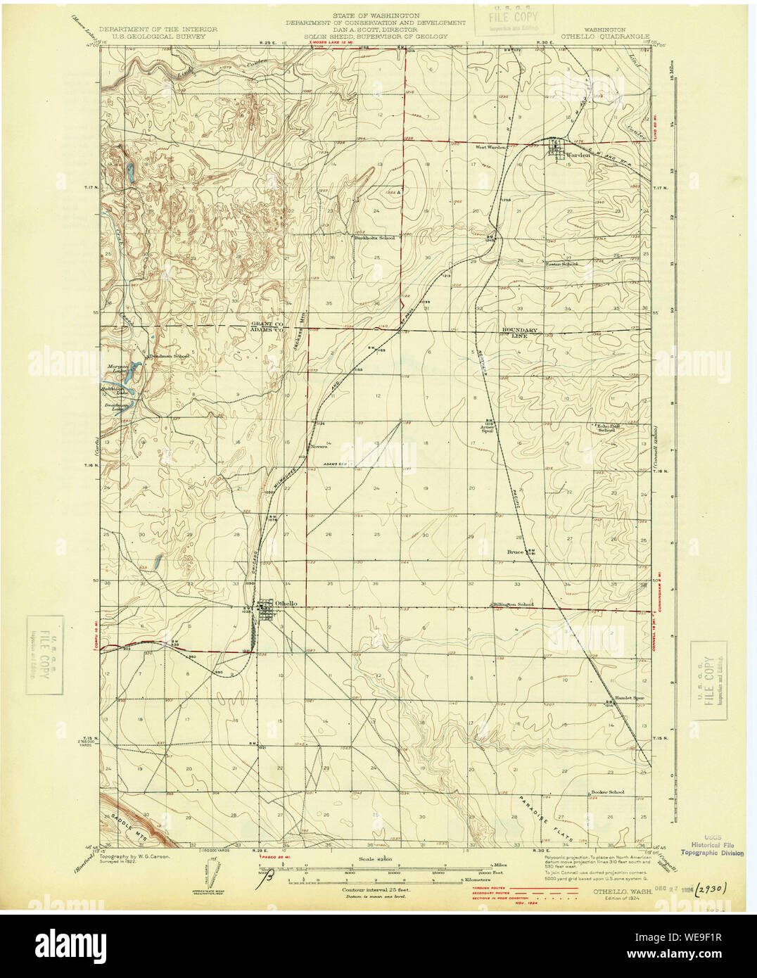 Othello washington map hires stock photography and images Alamy