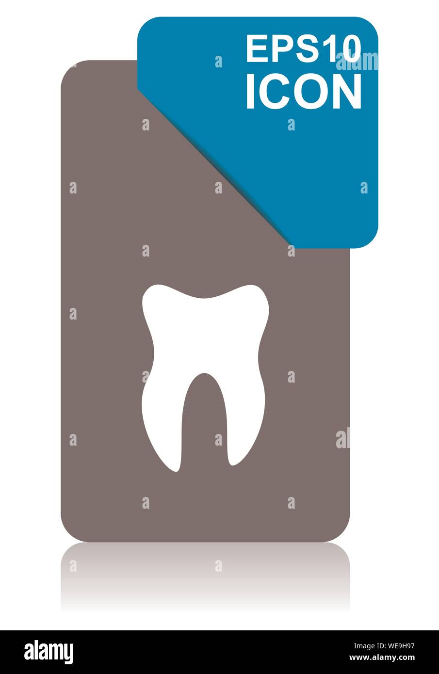 Tooth black and blue vector pointer icon on white background in eps 10 Stock Vector
