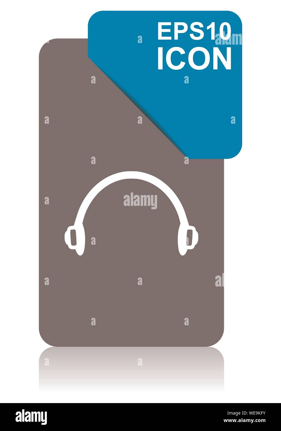 Headphones black and blue vector pointer icon on white background in eps 10 Stock Vector Image