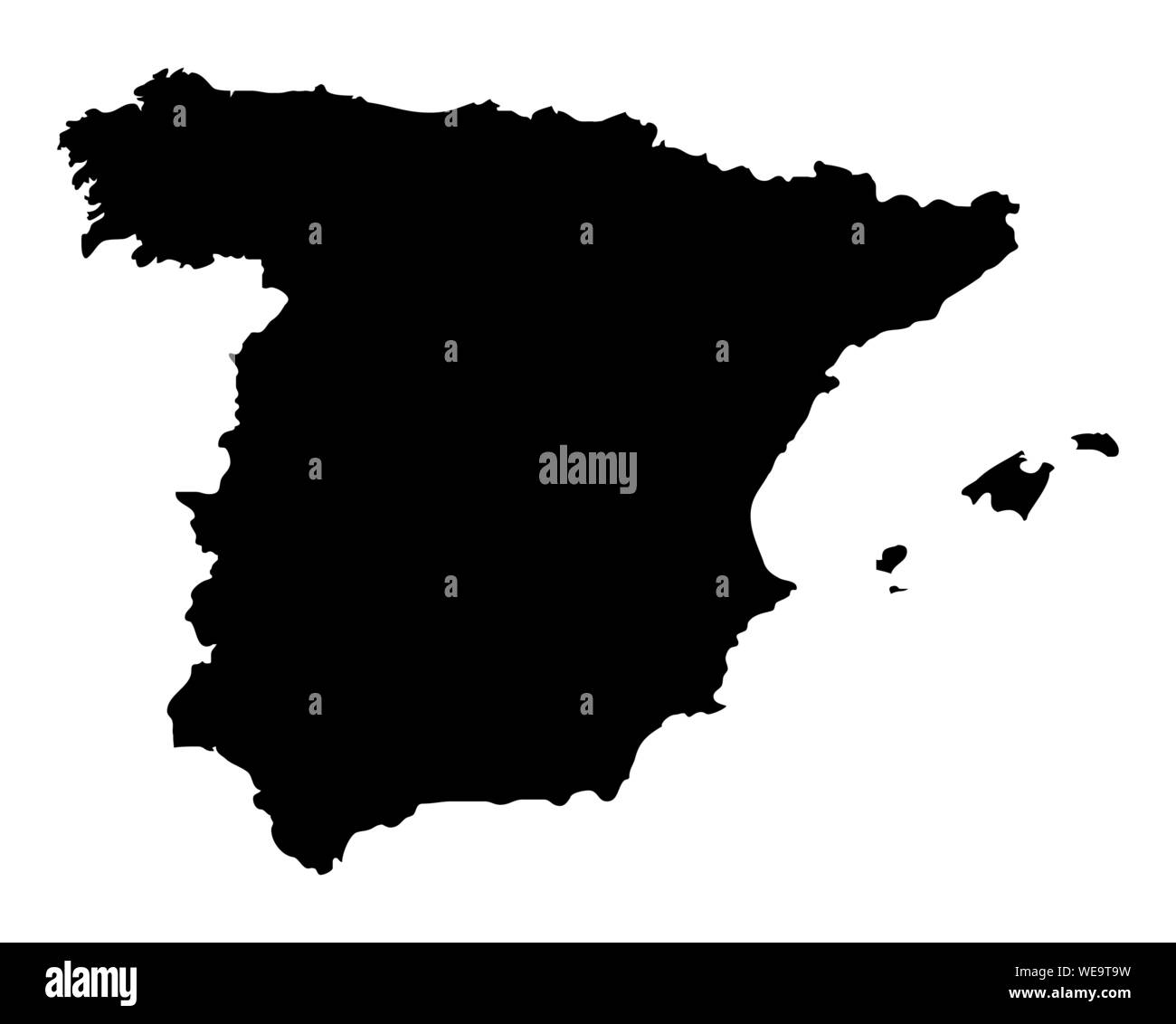Spain silhouette map Stock Vector