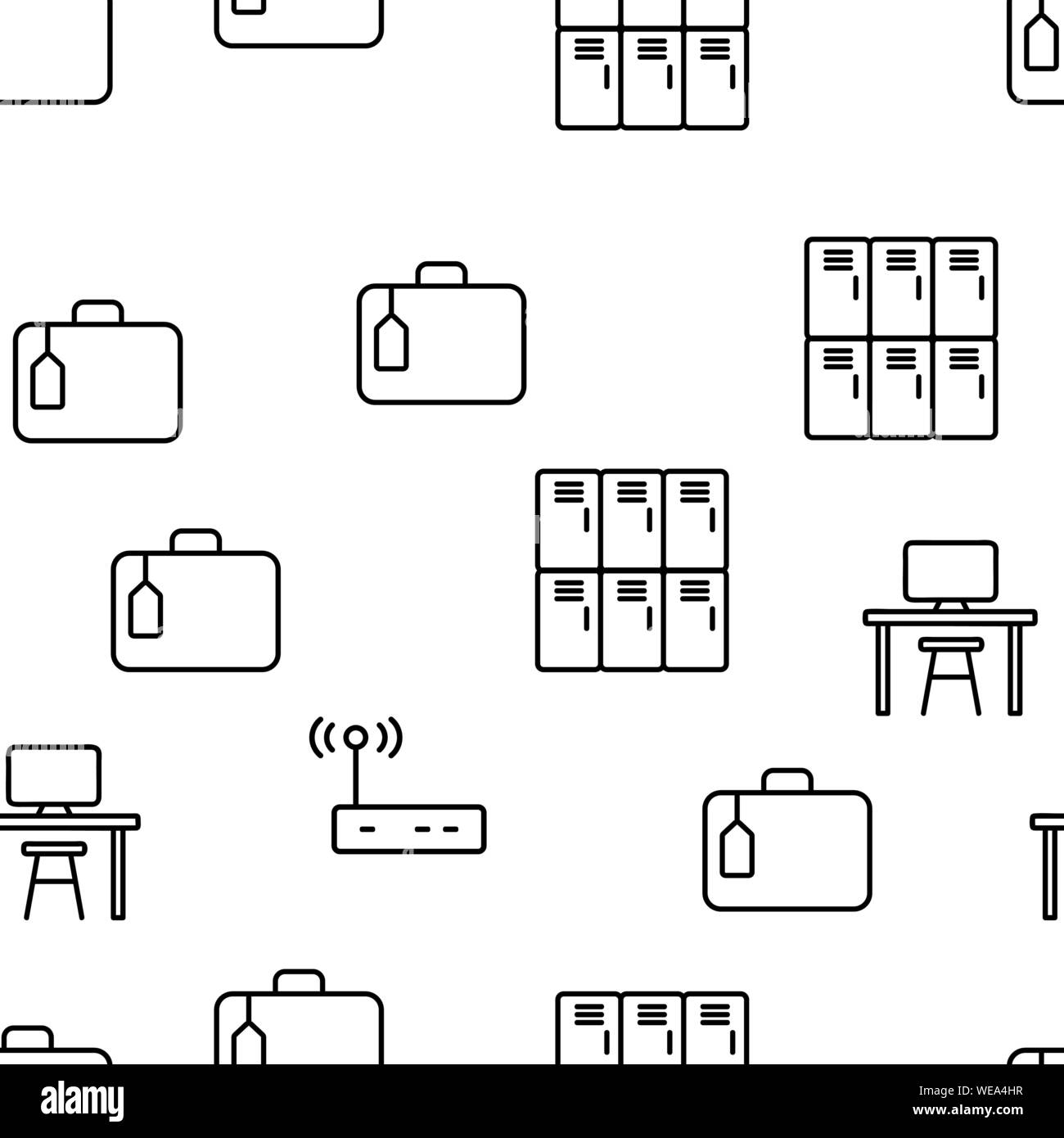 Hostel, Tourist Accommodation Vector Linear Icons Set Stock Vector