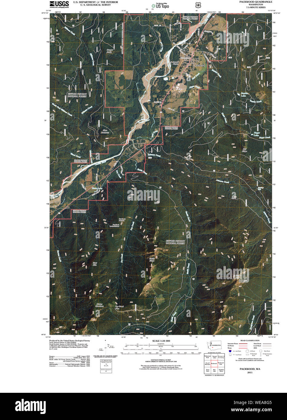Usgs Topo Map Washington State Wa Packwood 20110506 Tm Restoration WEA8G5 
