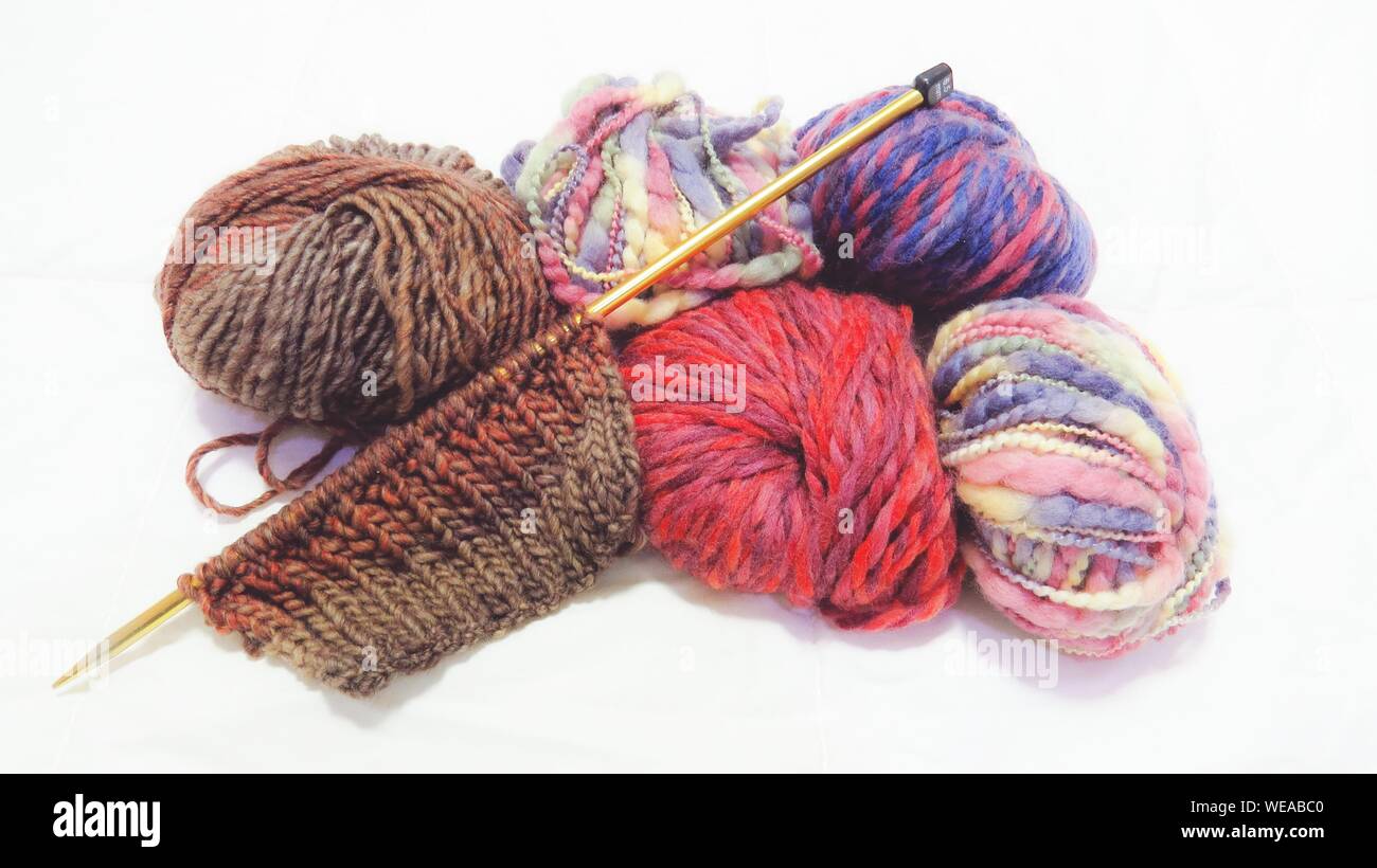Bale Of Wools With Knitting Needle Stock Photo - Alamy