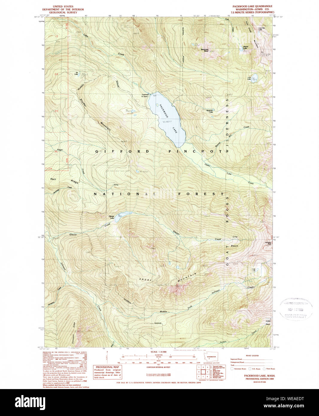 High resolution topo map of Packwood Lake