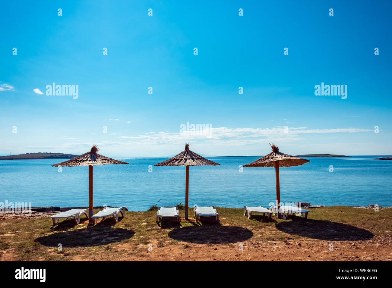 A beautiful beach in Premantura, Croatia Stock Photo