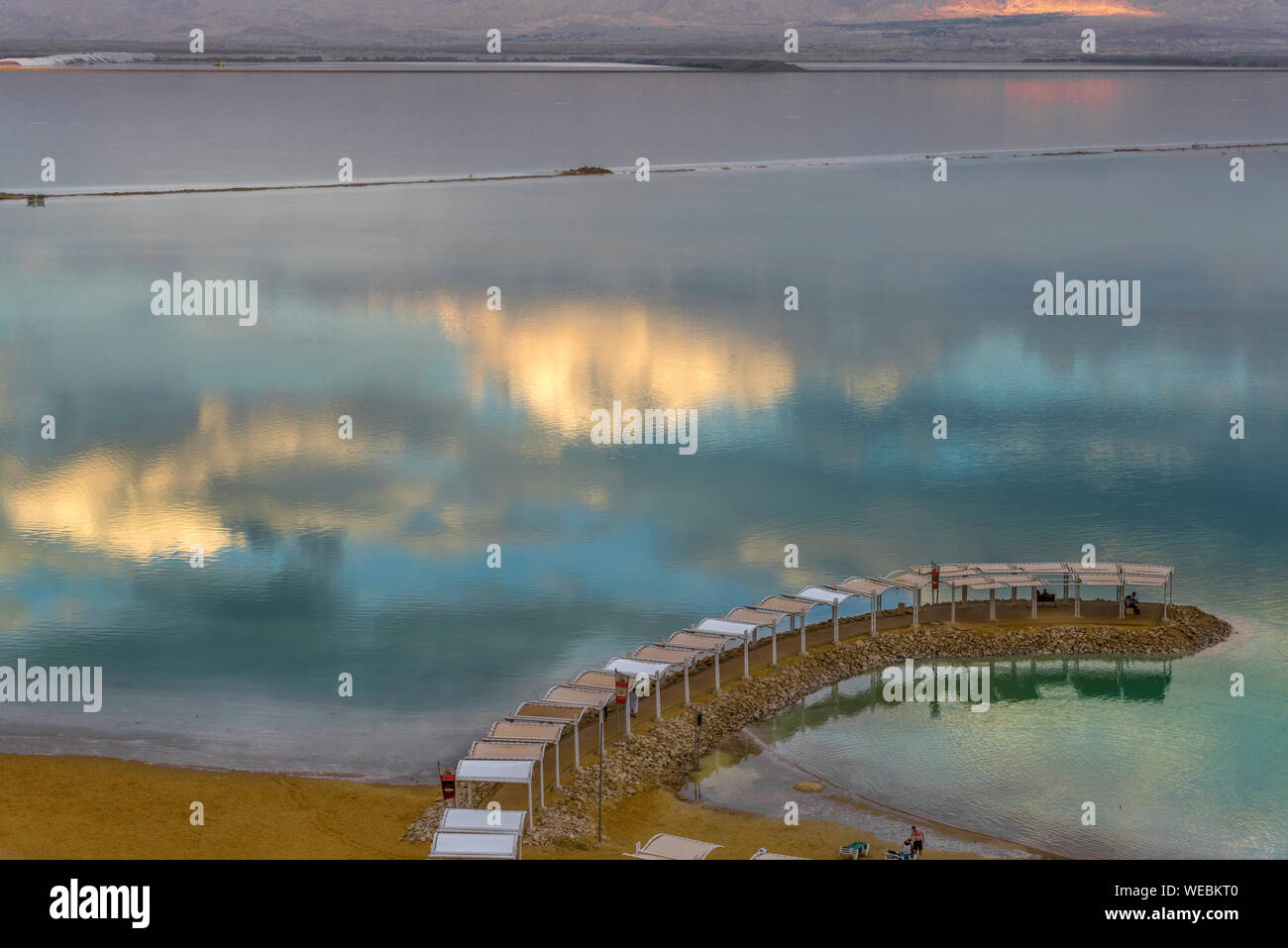 Beach facilities at the Dead sea, Israel Stock Photo