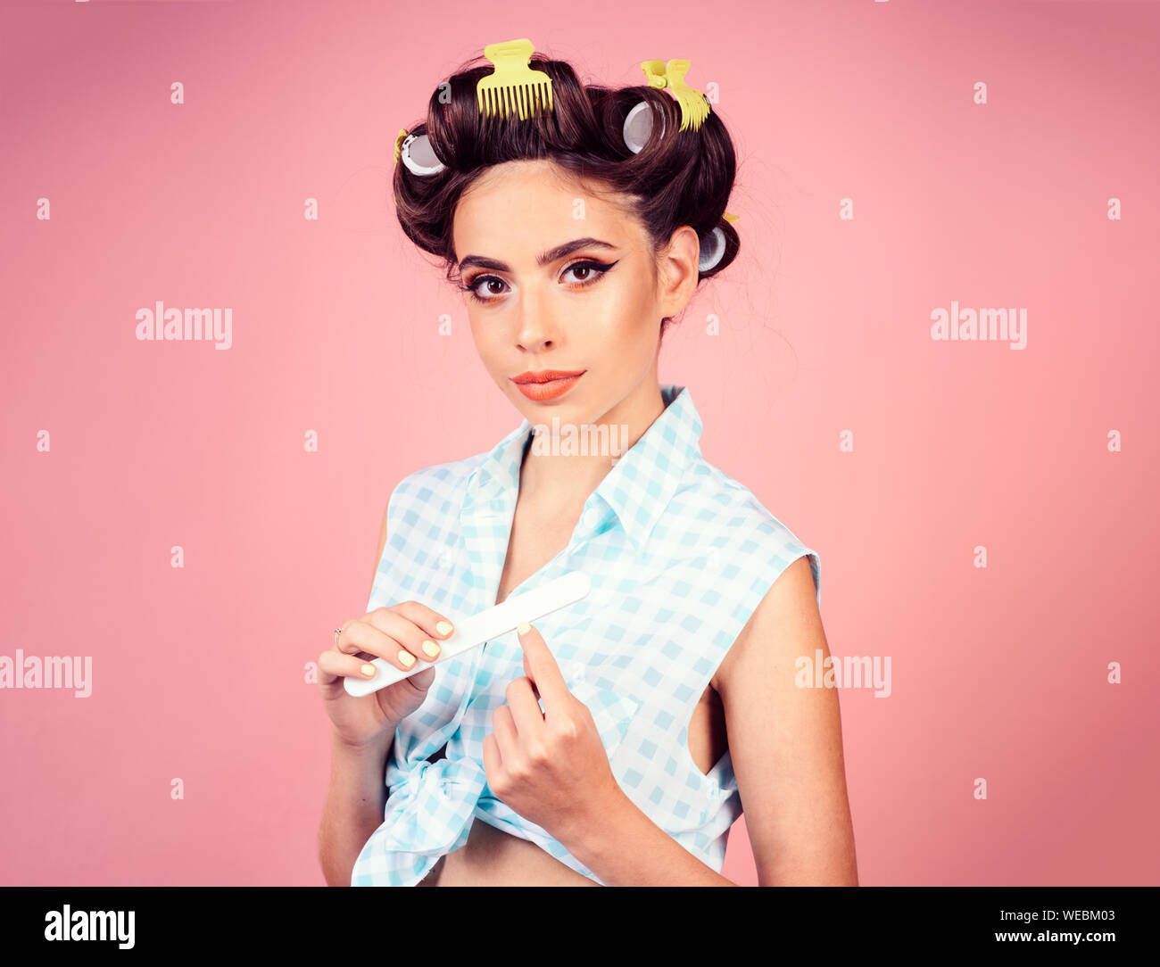 Beauty Salon And Hairdresser Happy Girl Grooming In Morning
