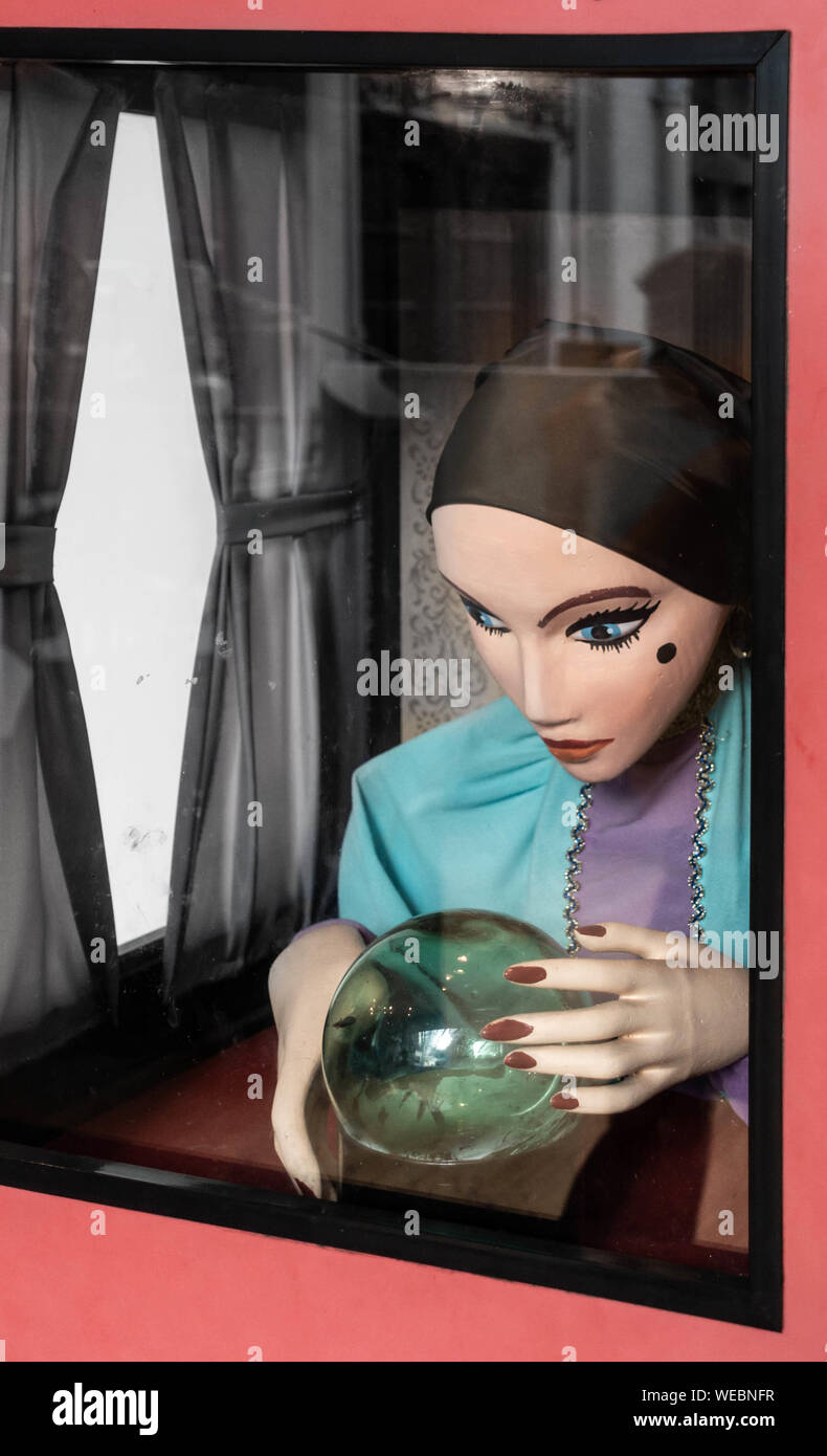 Fortune teller with crystal ball. Stock Photo