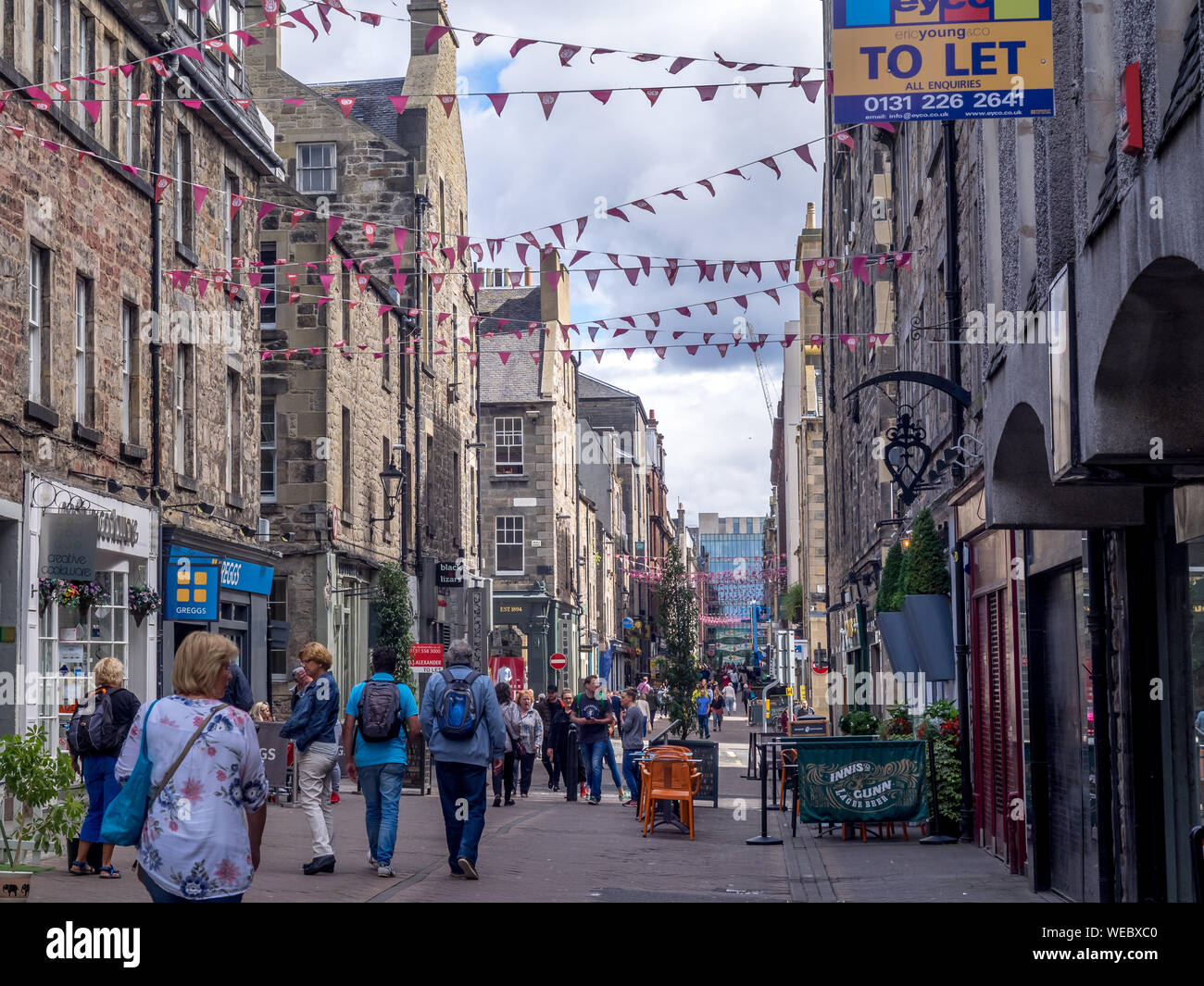 Buildings and shops on Rose Street in the New Town on July 30 2017 in