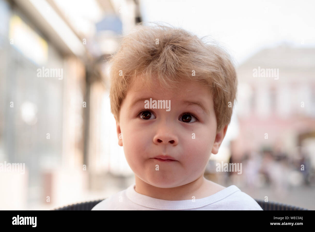 Do I Care About My Hair Little Child With Stylish Haircut Little
