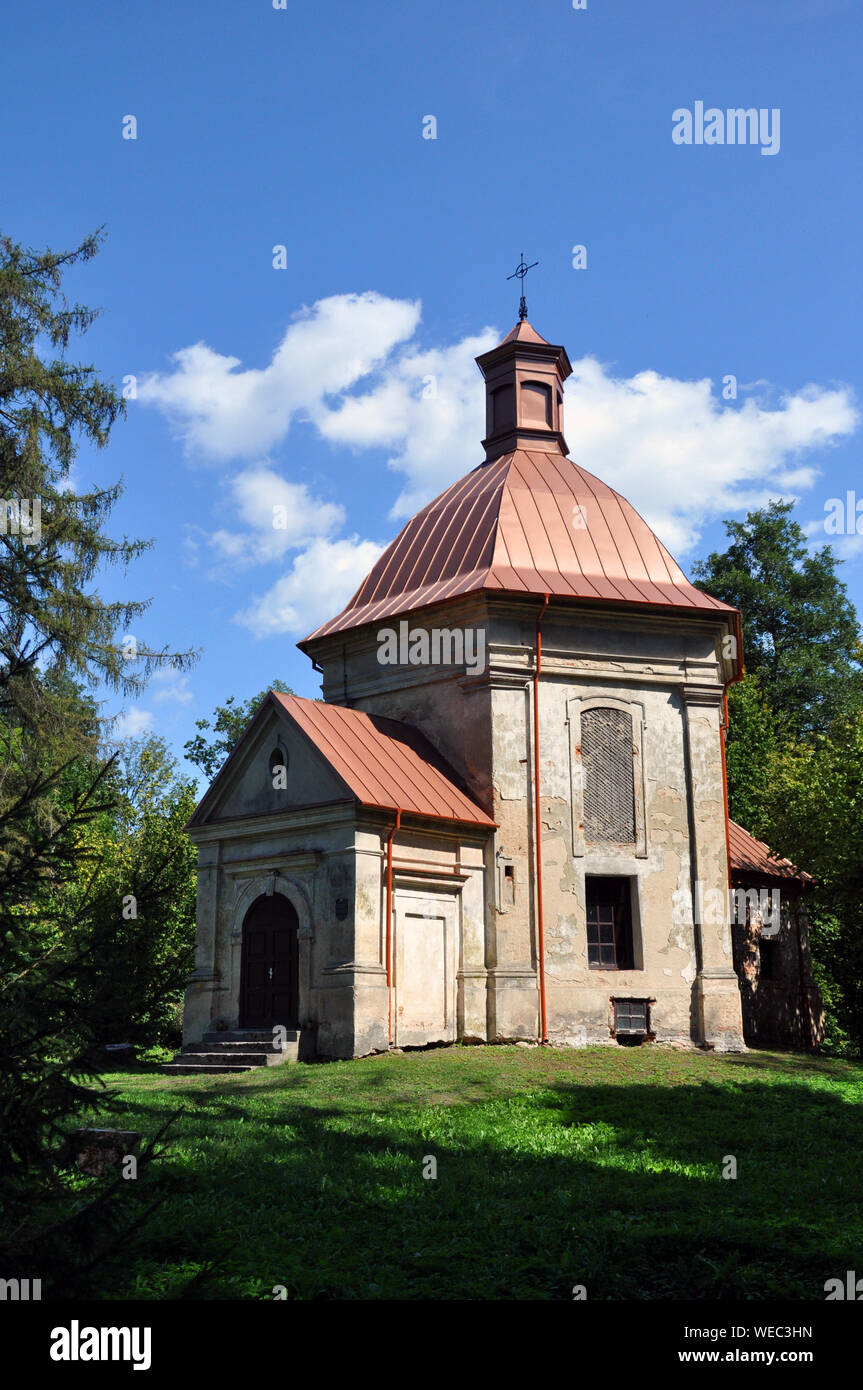 Republic of Belarus, Pinsky district, Duboe village. Chapel of the Exaltation of the Cross, Catholic Stock Photo