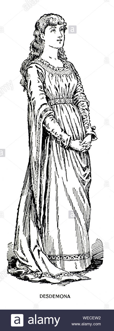 Desdemona, a character in the play Othello by William Shakespeare, vintage illustration from 1900 Stock Photo