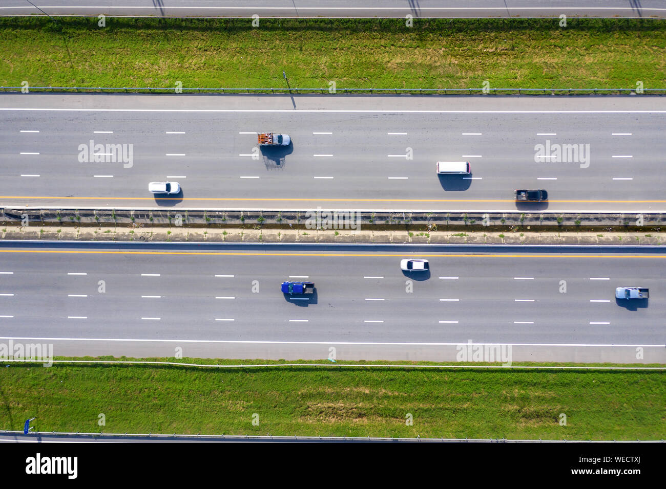 Arial view of Modern transportation with Expressway Road highway Top view.  Important infrastructure Stock Photo - Alamy