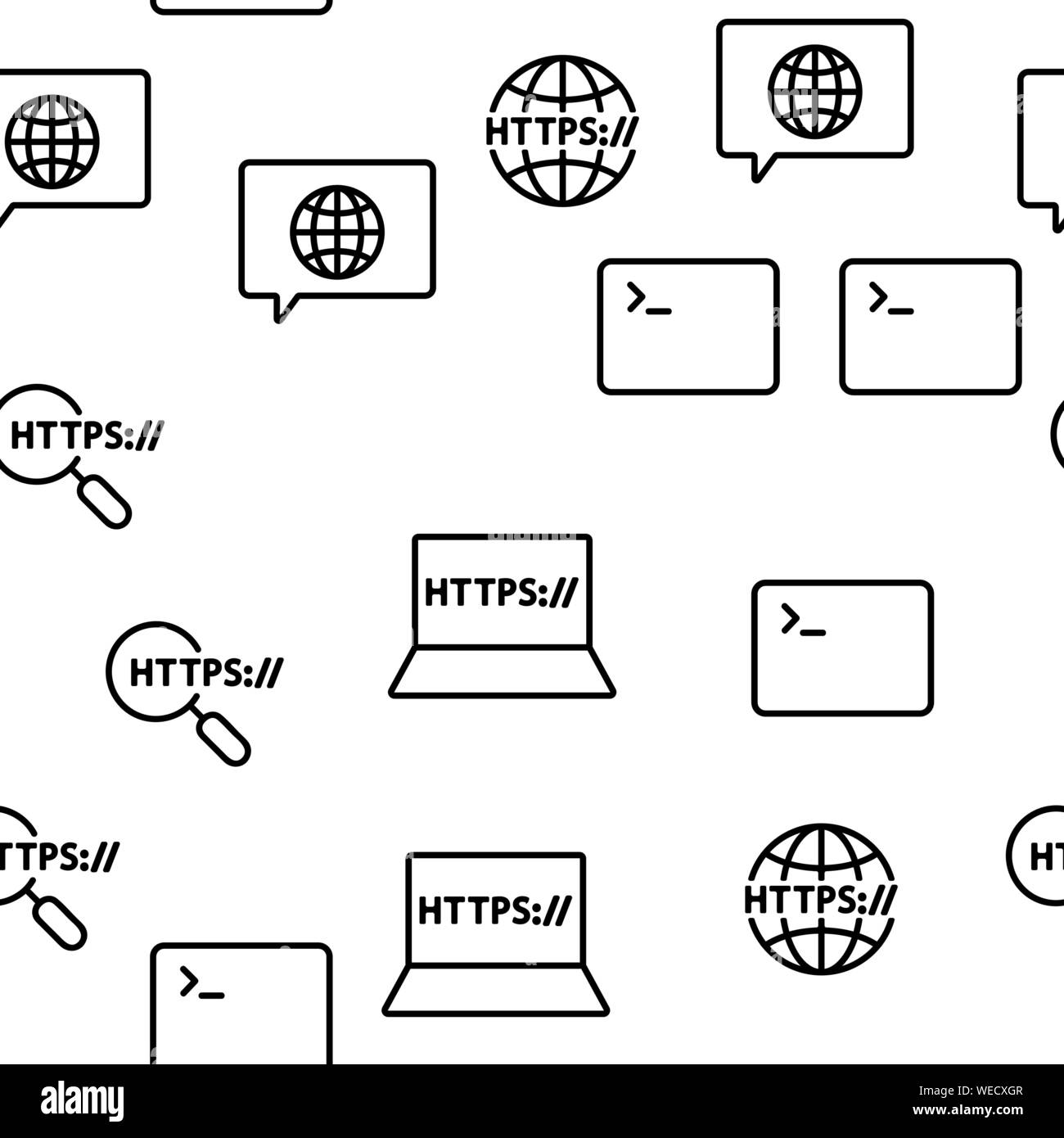 Laptop with https site Stock Vector Images - Alamy