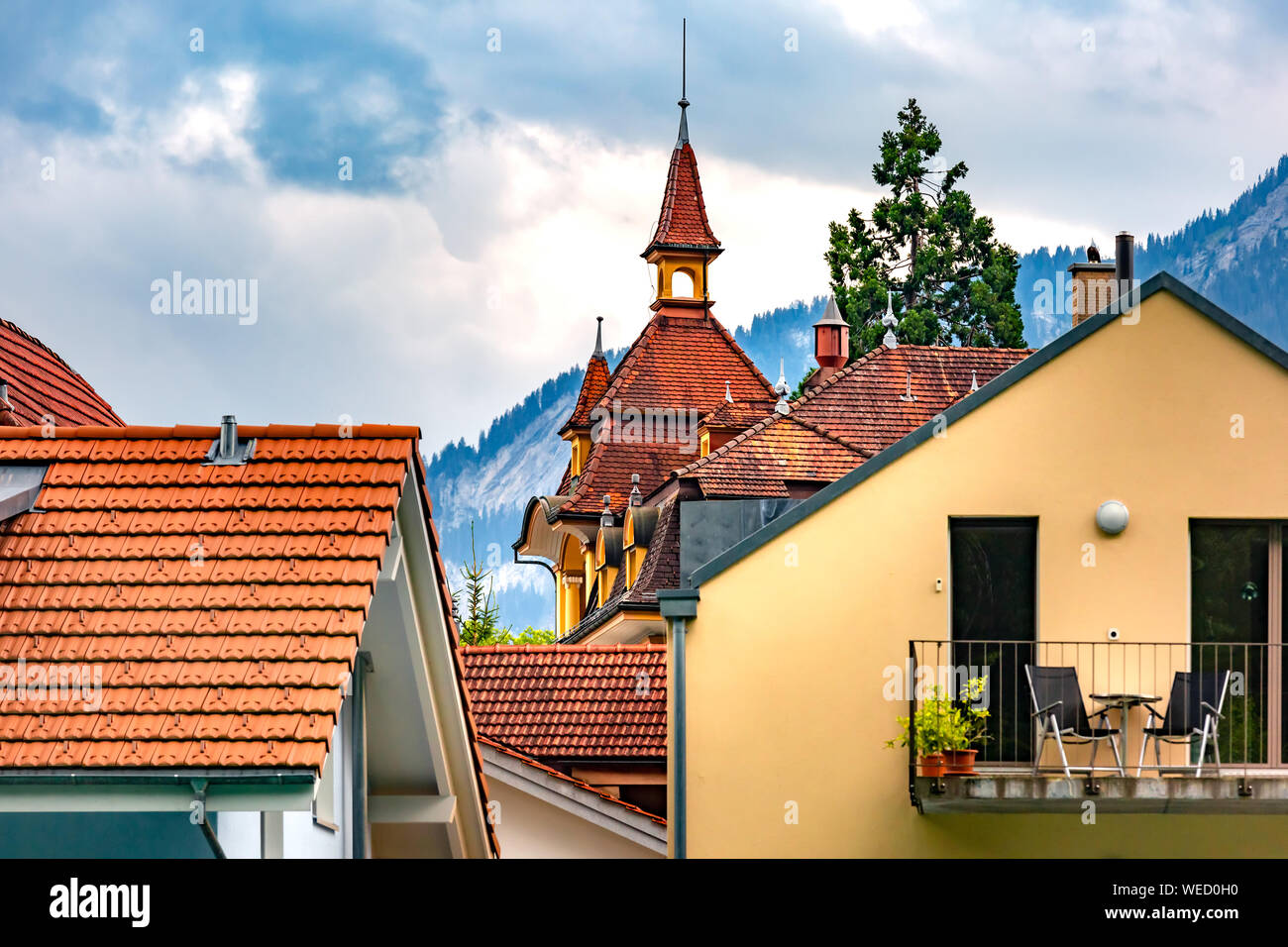 Old City of Unterseen, Interlaken, Switzerland Stock Photo