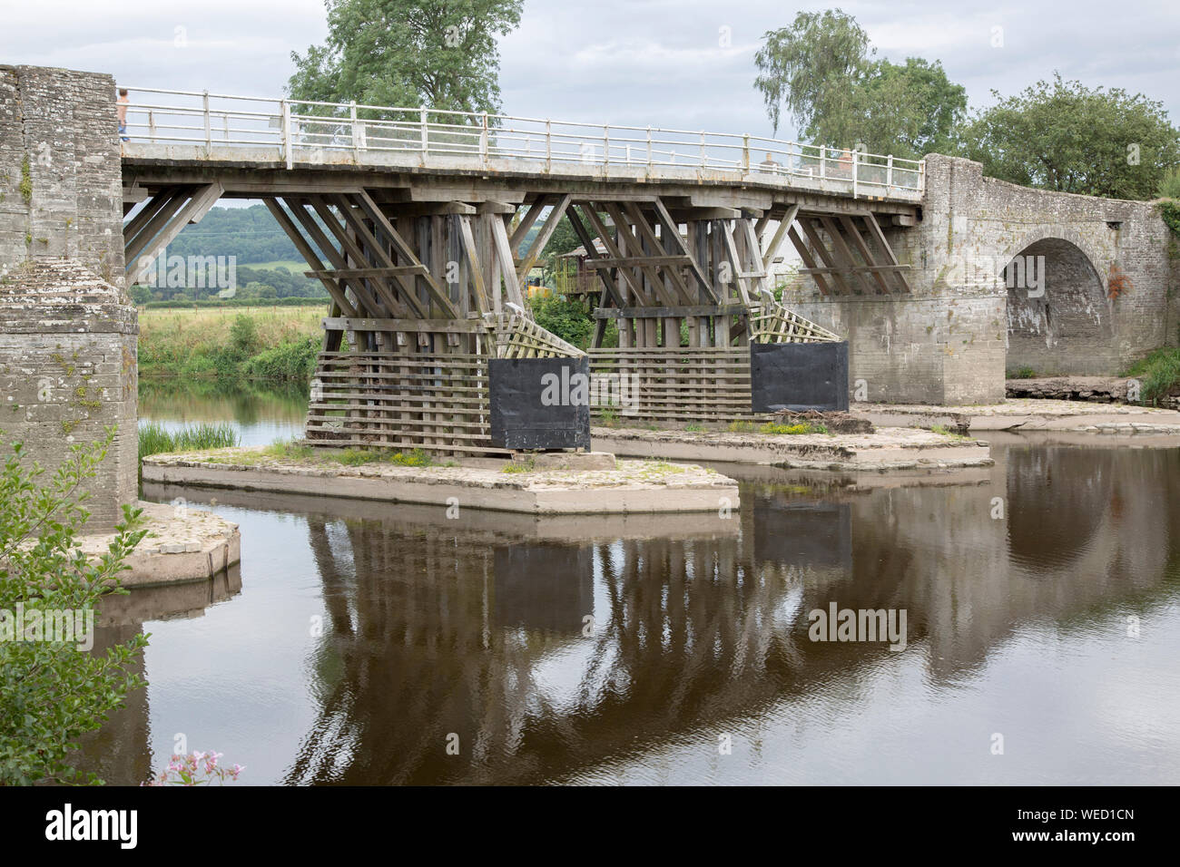 Whitney Toll Bridge, Hay-on-Wye, Britain Stock Photo