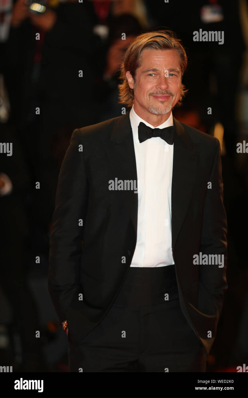 Venice, Italy. 29th Aug, 2019. VENICE, ITALY - AUG 29: Brad Pitt attends the Ad Astra screening during the 76th Venice Film Festival Credit: Mickael Chavet/Alamy Live News Stock Photo
