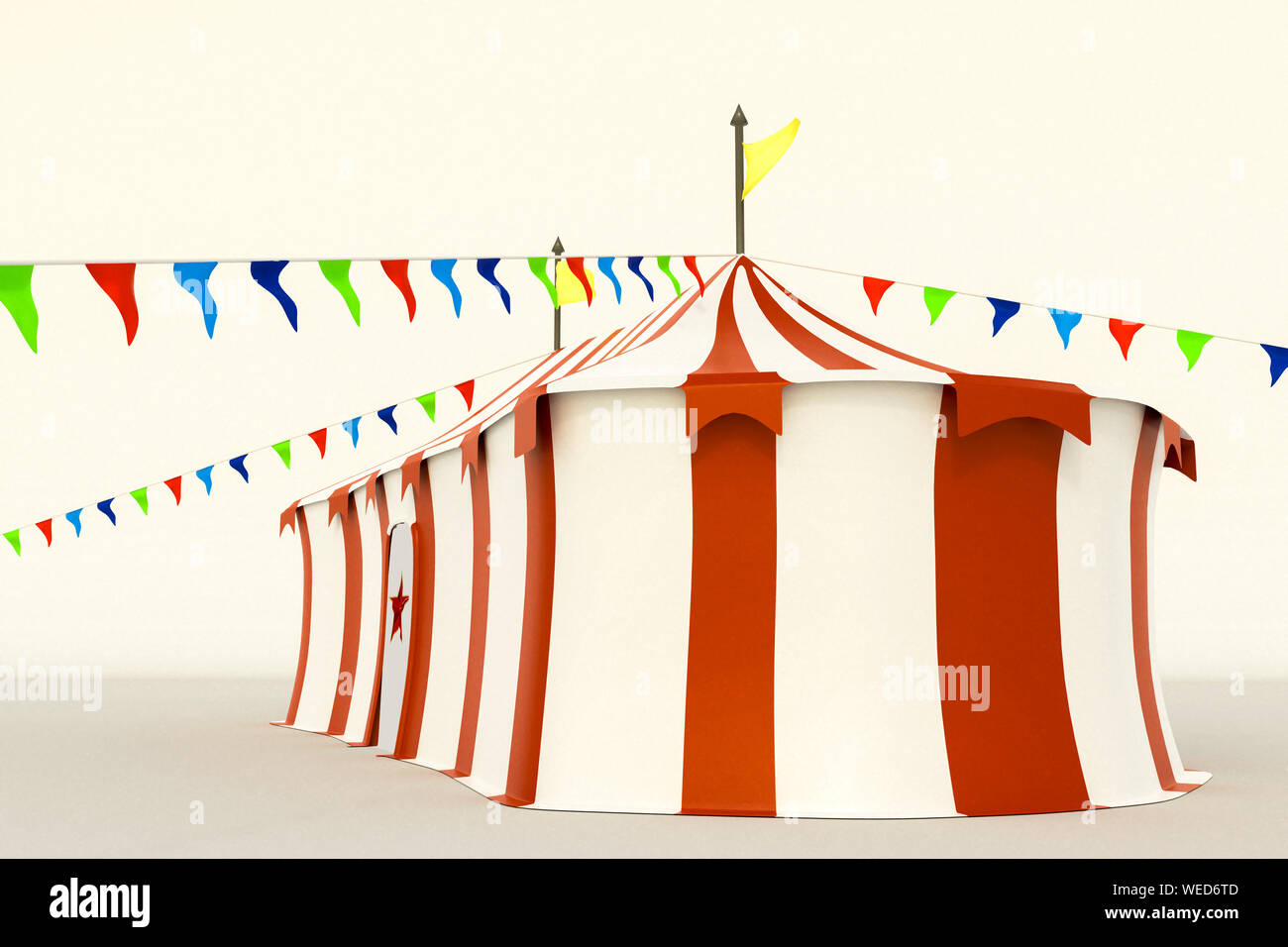 circus tent isolated on white background 3d illustration Stock Photo ...
