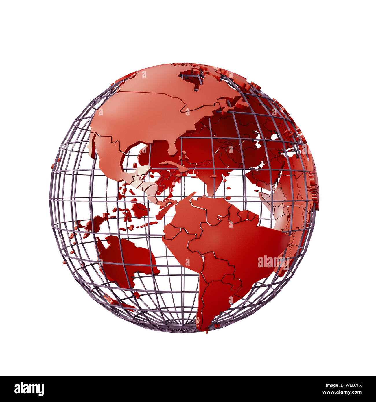 Wireframmed Globe Earth Isolated On White Background 3d Illustation Stock Photo Alamy