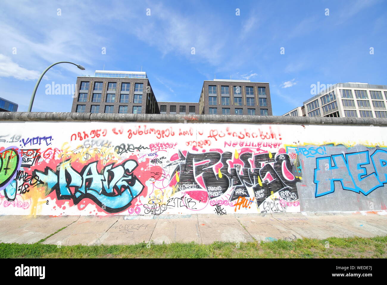 Berlin wall at East Side Gallery Berlin Germany Stock Photo