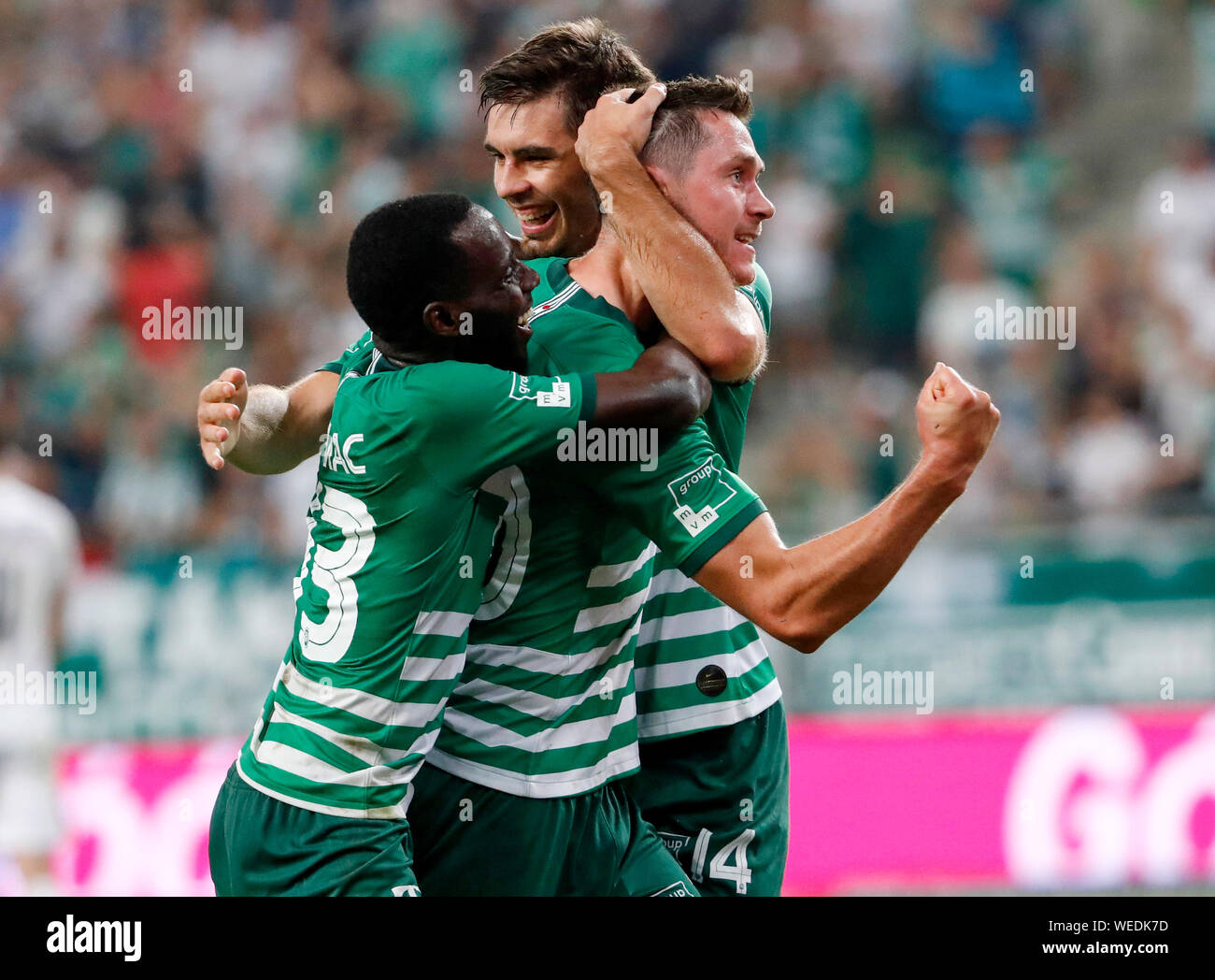 BUDAPEST, HUNGARY - JULY 24: Davide Lanzafame of Ferencvarosi TC celebrates  his goal during the UEFA Champions League Qualifying Round match between Ferencvarosi  TC and Valletta FC at Ferencvaros Stadium on July