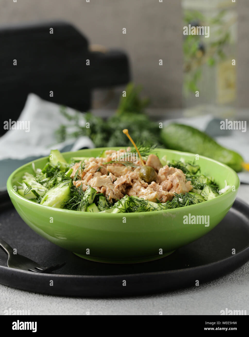 cod liver salad for healthy eating Stock Photo Alamy