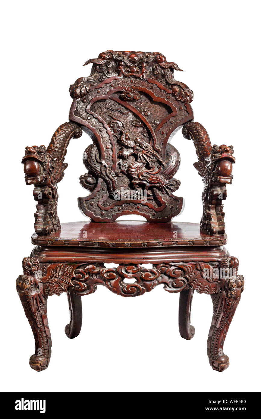 antique chair with dragon arms