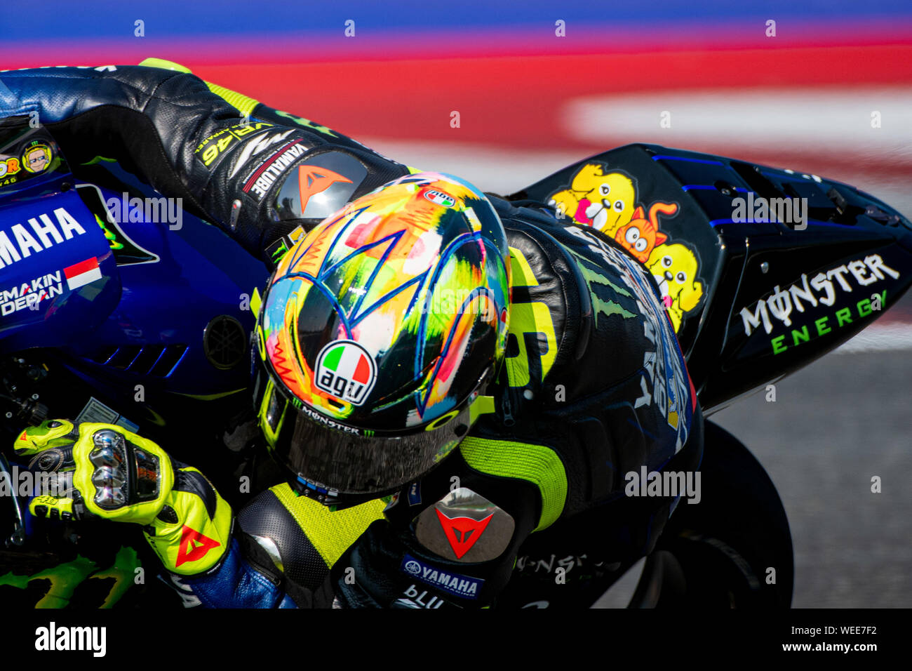 Adriatico, Italy, Aug 2019, 46 VALENTINO ROSSI YAMAHA FACTORY RACING during Official Test MotoGP In Misano Adriatico (RN) 2019 - MotoGP - Credit: LPS/Alessio Marini/Alamy Live News Stock Photo -