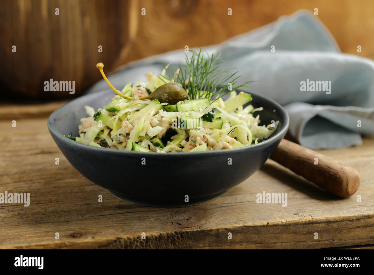 cod liver salad for healthy eating Stock Photo Alamy