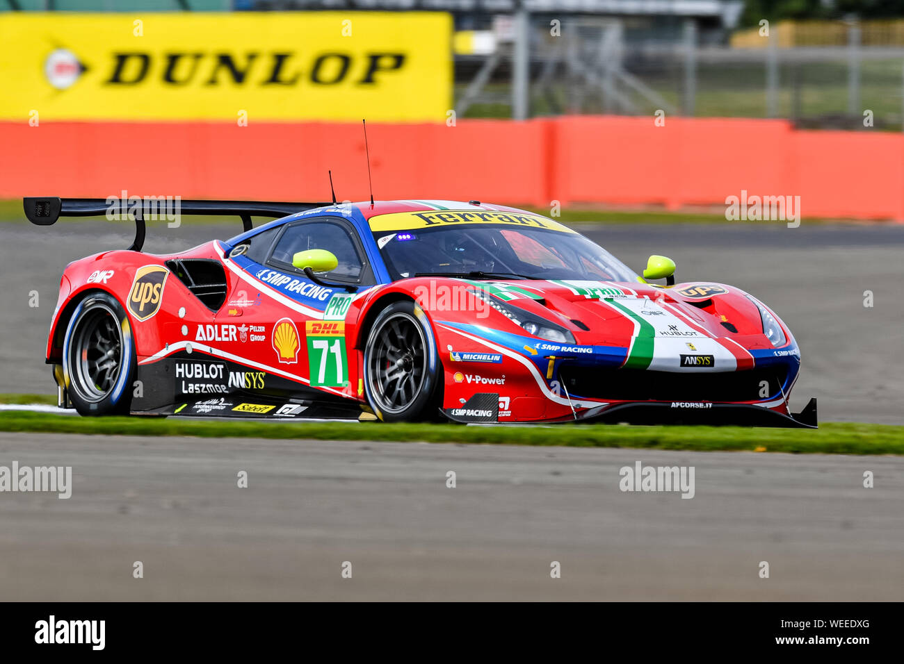 TOWCESTER, UNITED KINGDOM. 30th Aug, 2019. AF CORSE (ITA) - Ferrari 488 GTE EVO: Davide Rigon (ITA) / Miguel Molina (ESP) during Free Practice 1 of FIA World Endurance Championship with 4 hours Silverstone at Silverstone Circuit on Friday, August 30, 2019 in TOWCESTER, ENGLAND. Credit: Taka G Wu/Alamy Live News Stock Photo