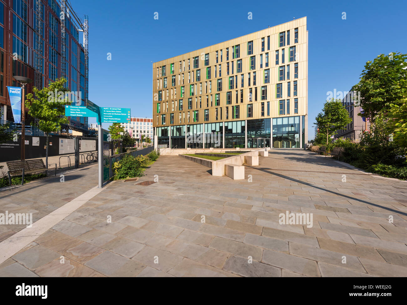 Modern architecture - The Core offfice & event building at Newcastle Helix the  Science City in Newcastle upon Tyne developed by Newcastle University Stock Photo