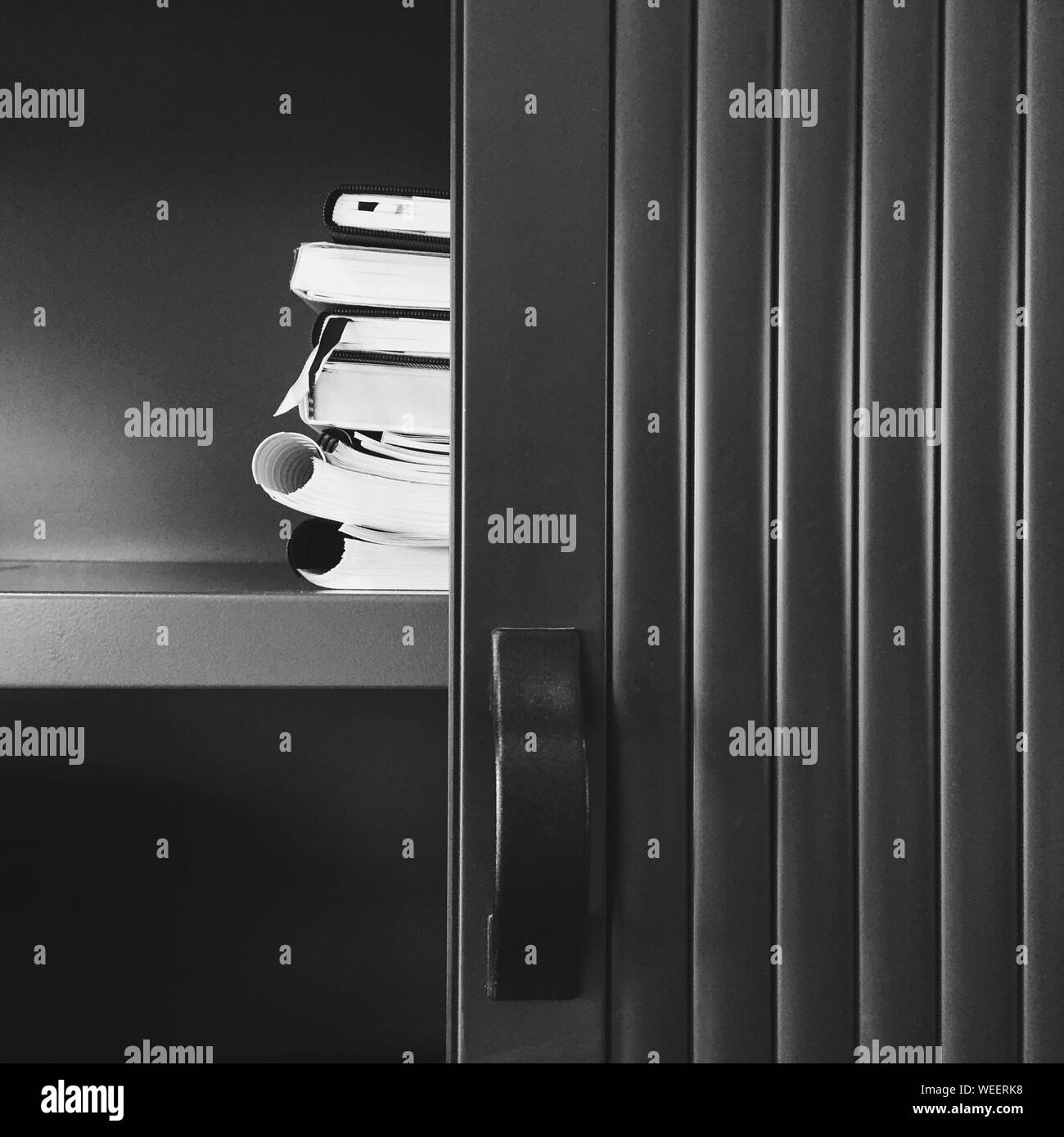 Stacked Books In Shelf Stock Photo Alamy
