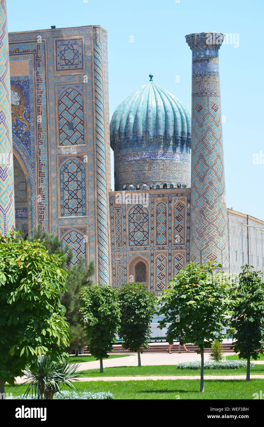 The Registan complex in Samarkand, Uzbekistan, an impressive example of classic Islamic architecture Stock Photo