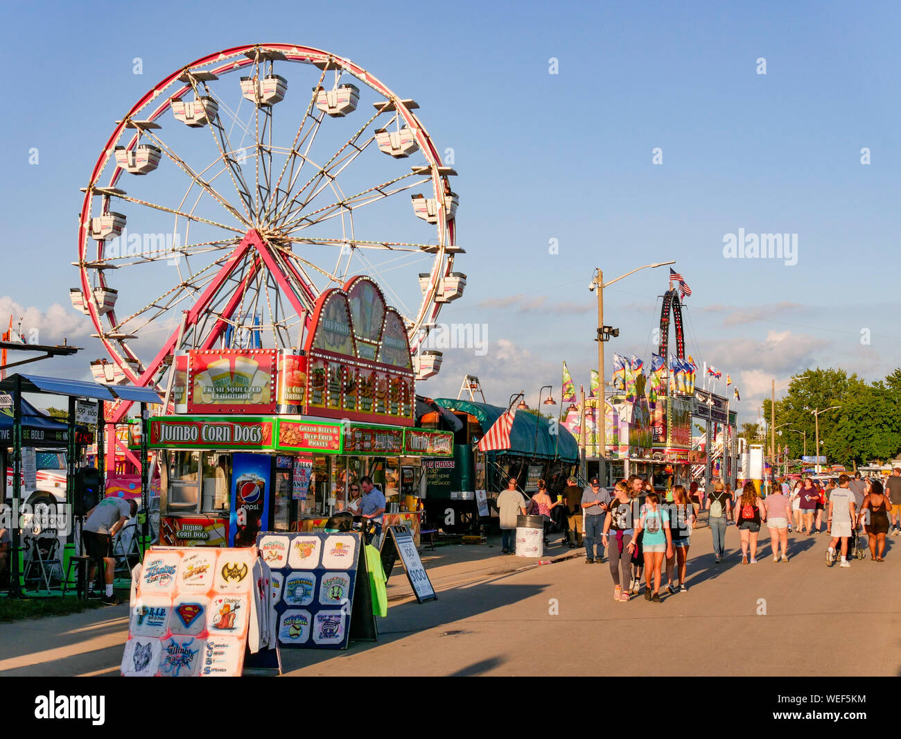 Illinois State Fair carnival midway. Springfield, Illinois Stock Photo