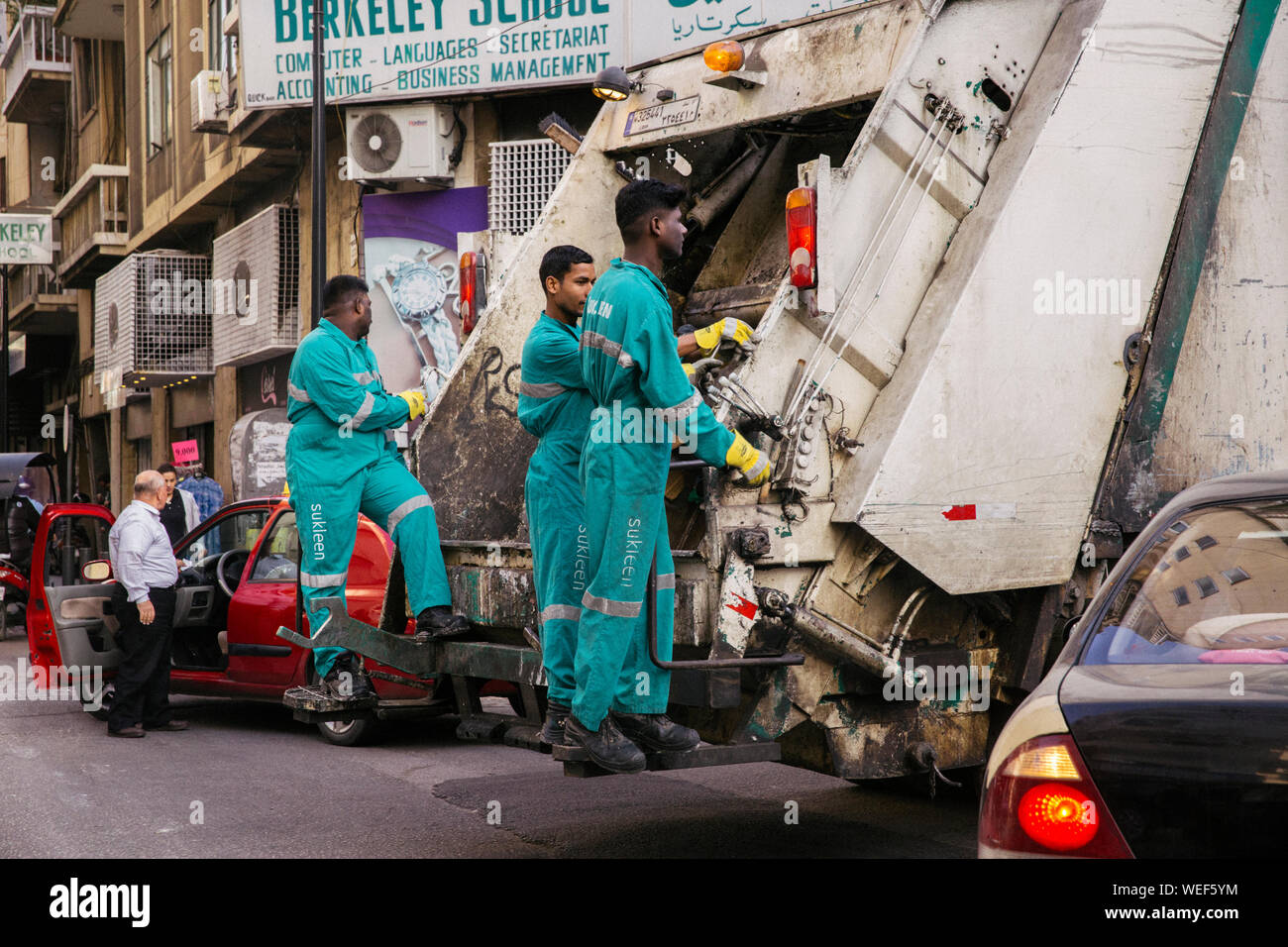 sukleen employment cleaning Beirut street Stock Photo